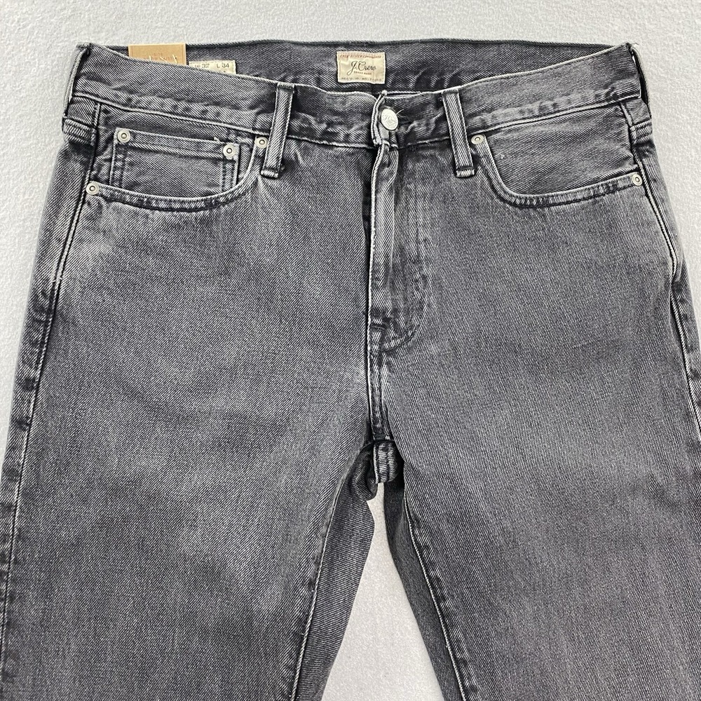 J Crew Jeans Mens 32x34 Black Wash 484 Slim Fit Tapered Leg - Picture 2 of 15
